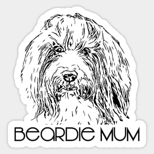 Bearded  Collie Mum Design Sticker